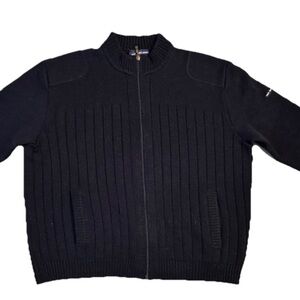 St-James Dark blue Ribbed Zip-Up men Sweater